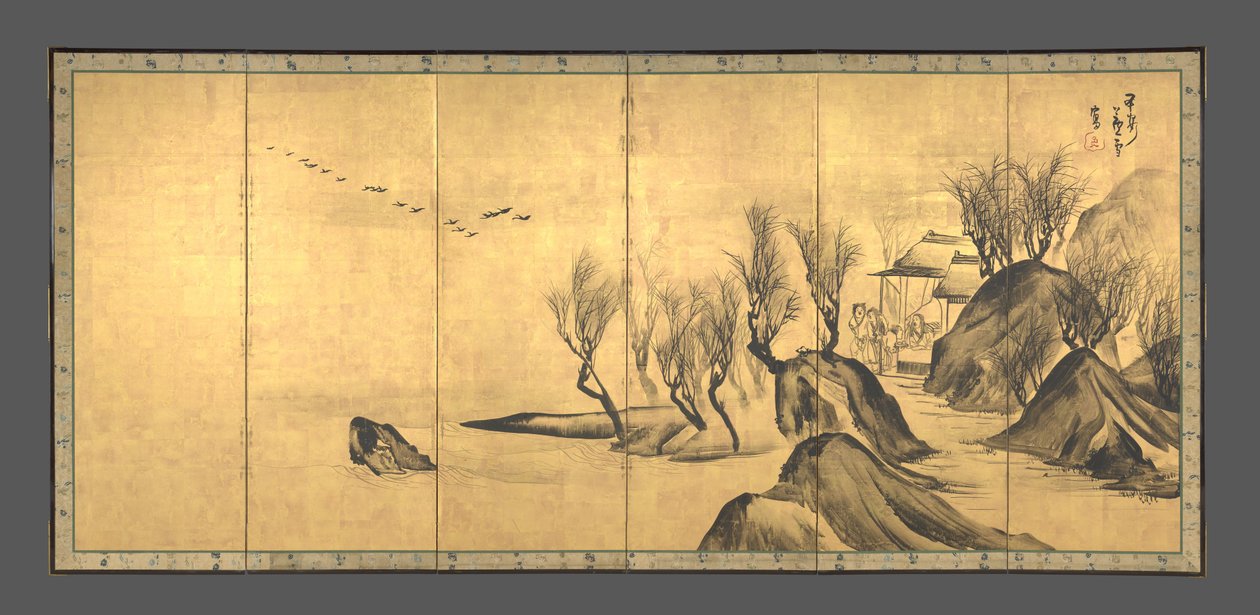 Paisajes con los letrados chinos Su Shi y Tao Qian de Nagasawa Rosetsu
