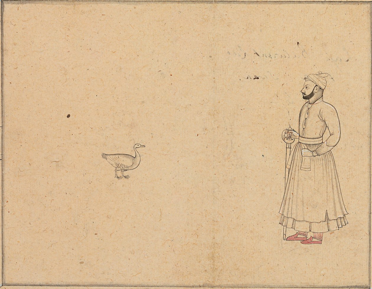 Raja Balwant Dev Singh y un cisne, c.1750-55 de Nainsukh