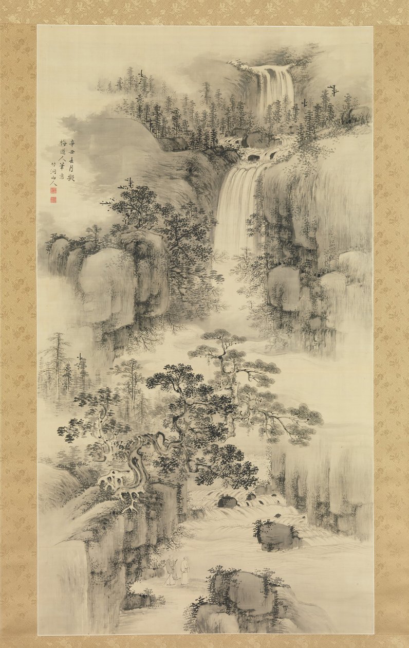 Paisaje con cascada, 1841 de Nakabayashi Chikuto