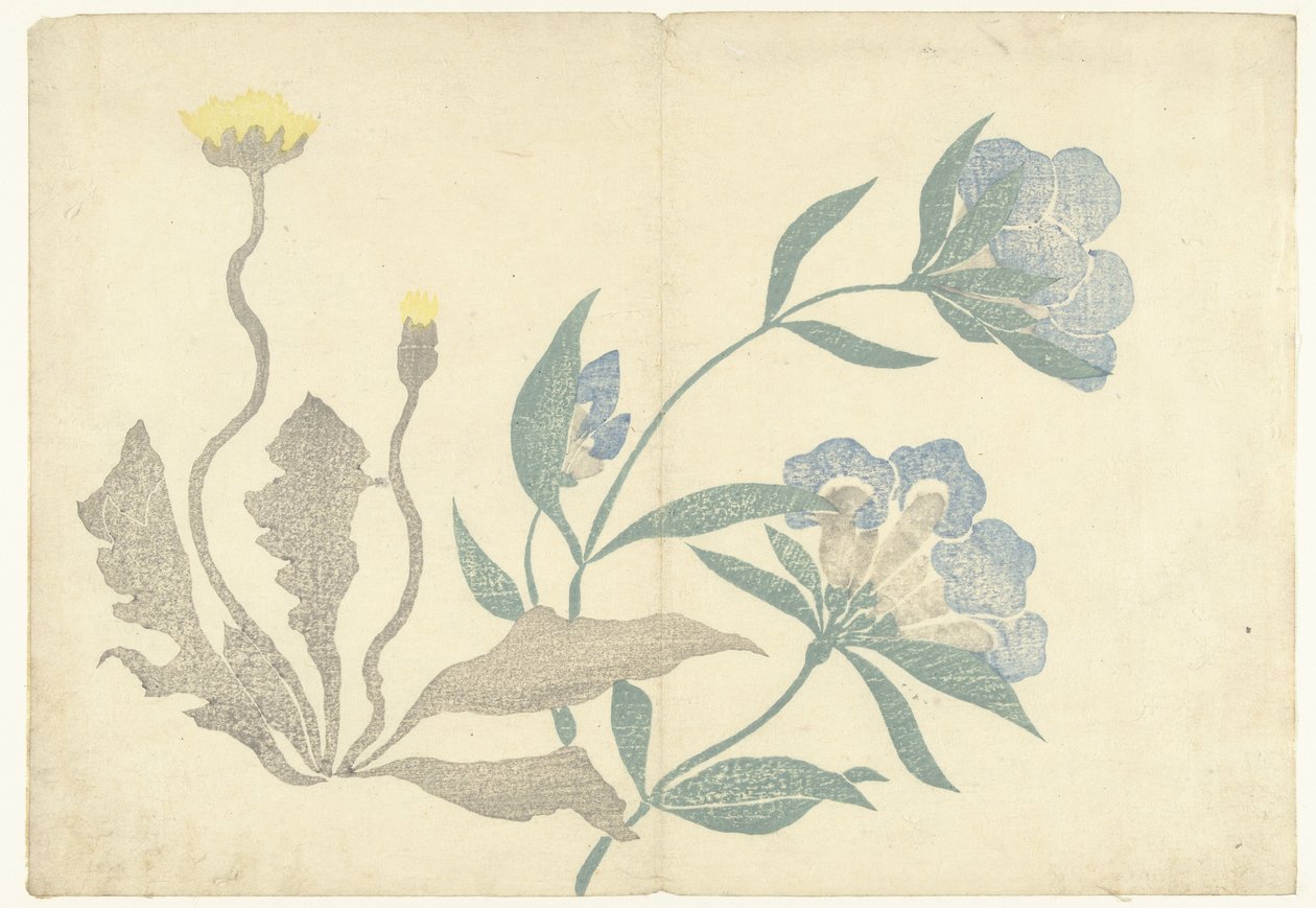 Dientes de león y flores azules
Álbum impreso de Korin (título de la serie)
Korin gafu (título de la serie) de Nakamura Hochu