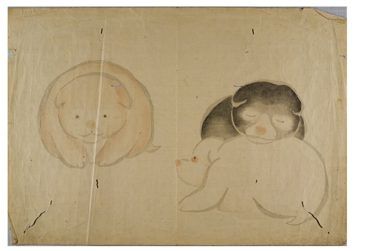Cachorros del álbum Un Álbum de Imágenes de Korin de Nakamura Hochu