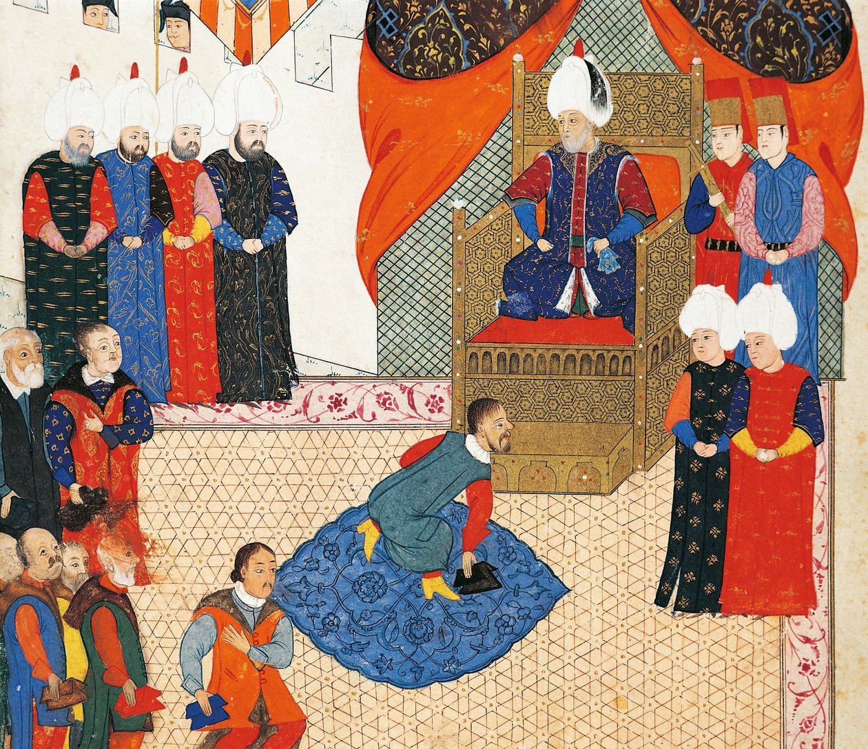 La recepción del Príncipe de la Corona Húngara, Zsigismond Janos por Suleyman I el 29 de junio de Nakkaş Osman
