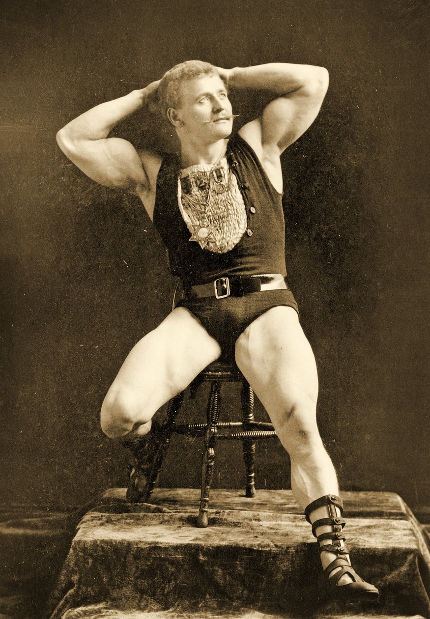 Eugen Sandow, en pose clásica grecorromana antigua, c.1893 de Napoleon Sarony