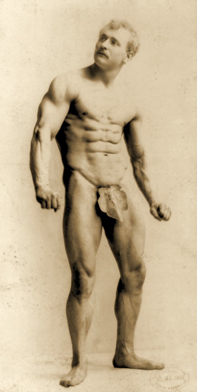 Eugen Sandow, en Pose Clásica Greco-Romana, c.1893 de Napoleon Sarony