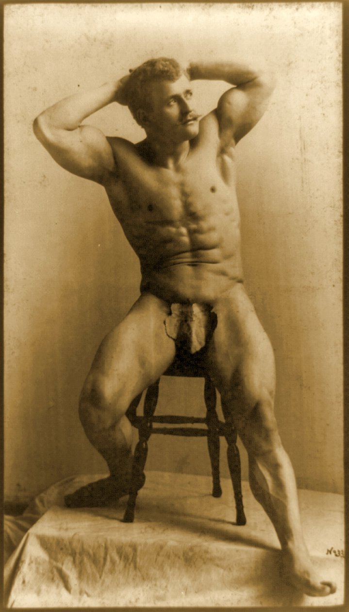 Eugen Sandow, en pose clásica grecorromana antigua, c.1893 de Napoleon Sarony
