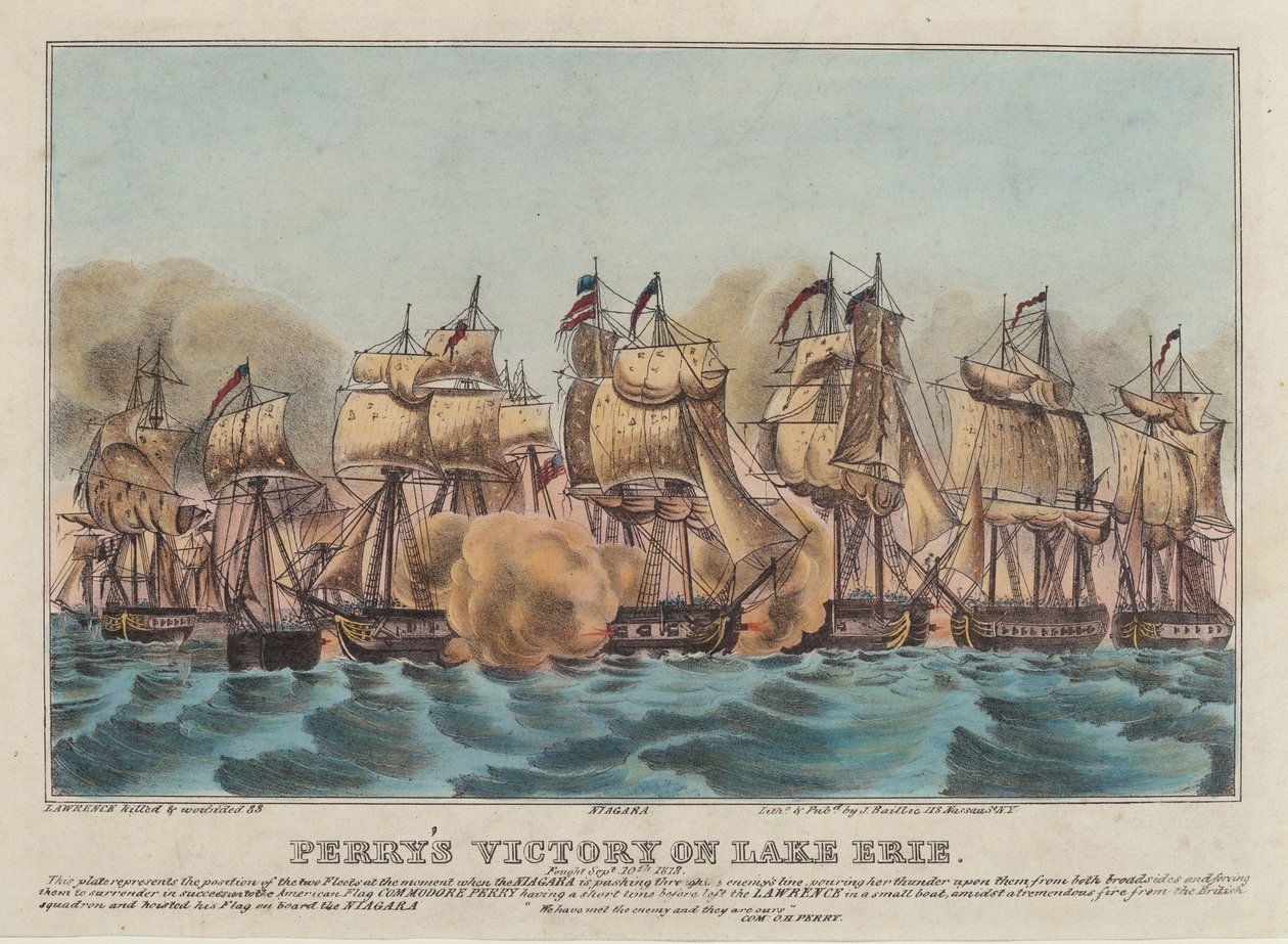 La victoria de Perry en el lago Erie de Napoleon Sarony