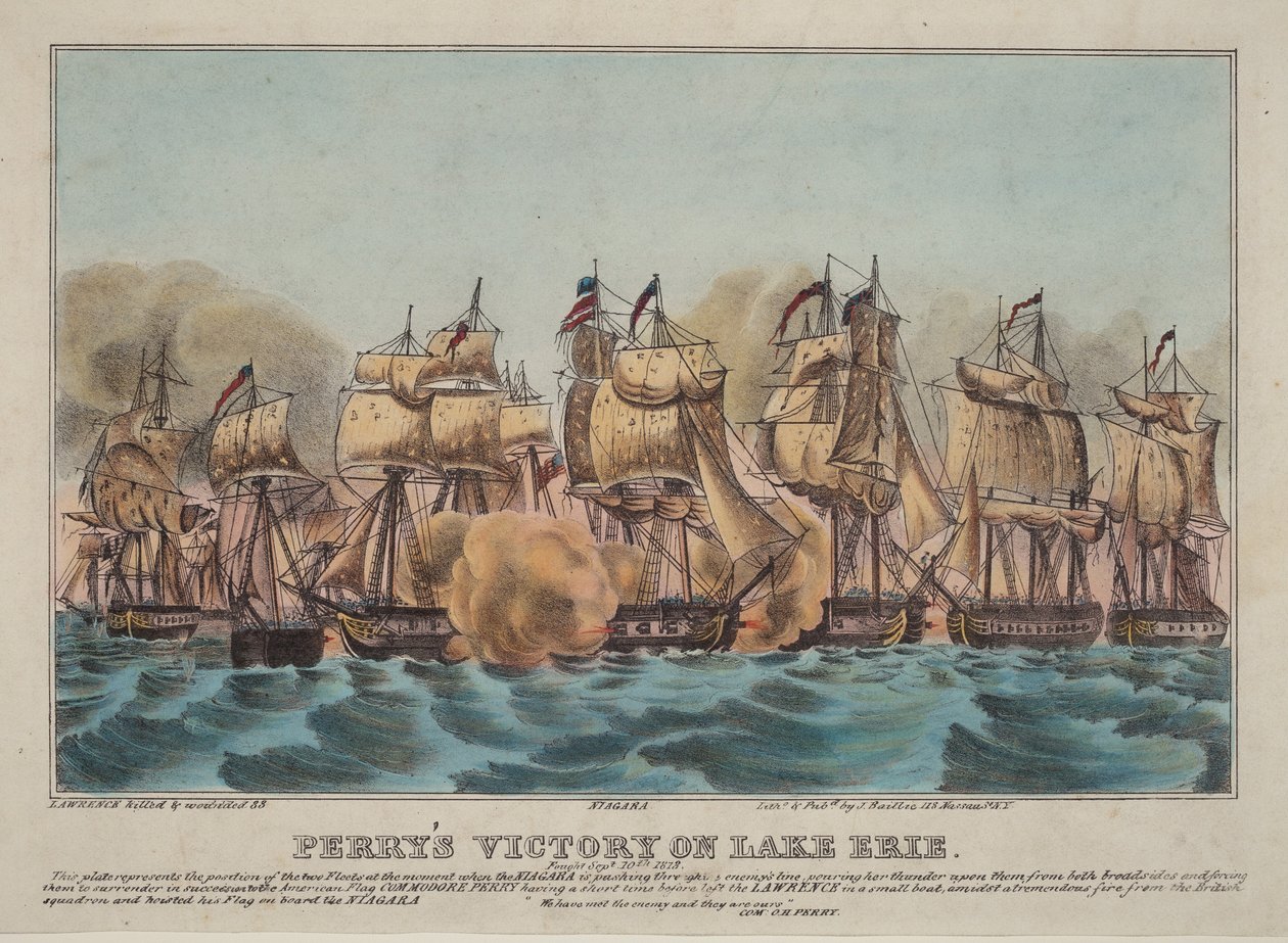 La victoria de Perry en el lago Erie de Napoleon Sarony
