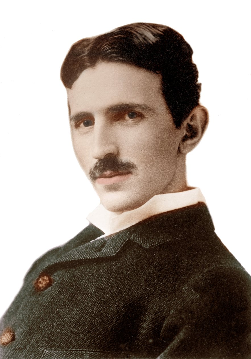 Retrato de Nikola Tesla (1856-1943) - ingeniero, físico e inventor serbio nacido en Croacia - Fotografía por Napoleon Sarony (1821-1896) 1890 de Napoleon Sarony