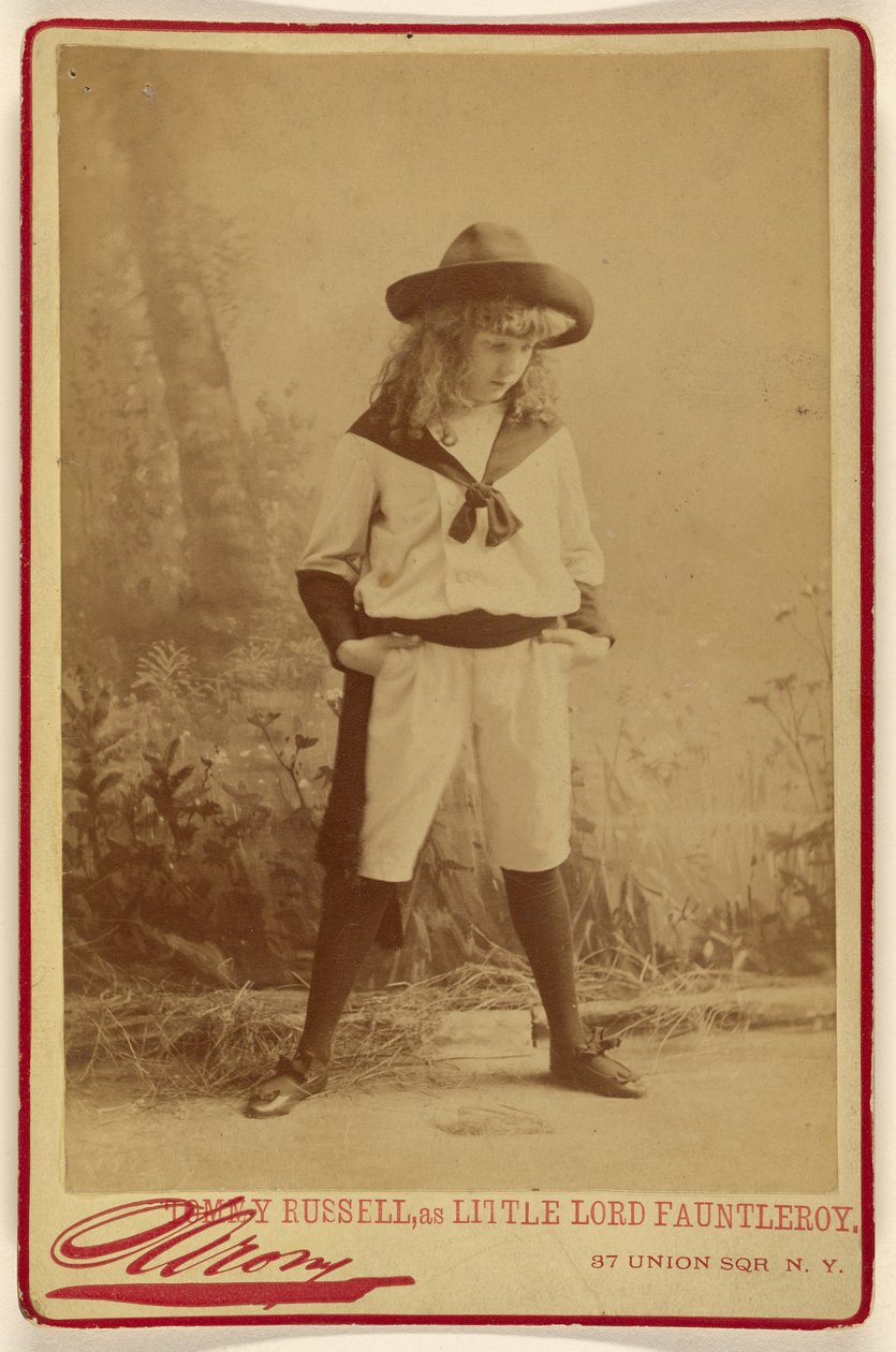 Tommy Russell, en el papel de El pequeño lord Fauntleroy de Napoleon Sarony