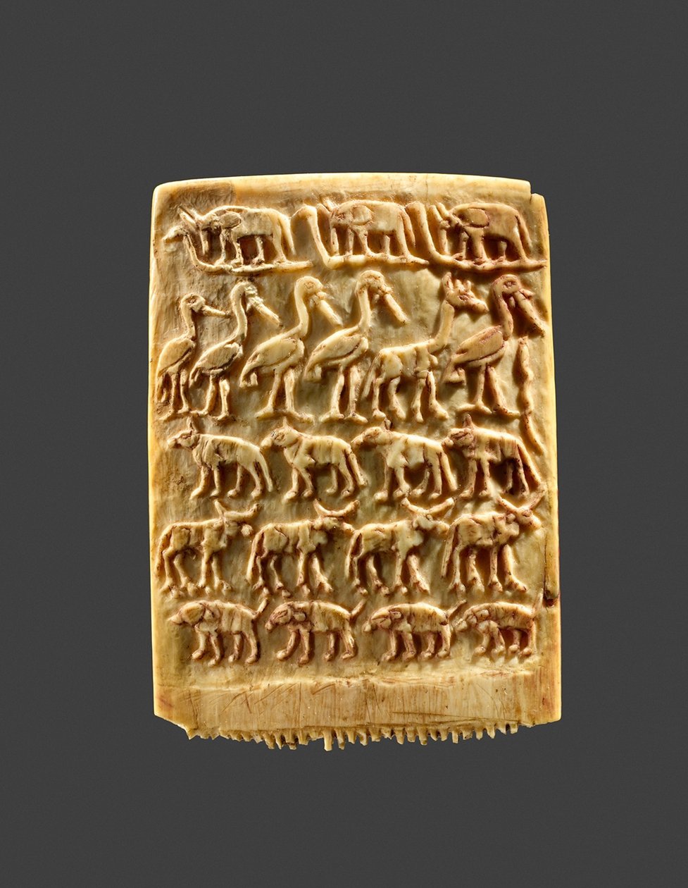 Peine decorado con filas de animales salvajes, c.3200-3100 a.C. de Naqada Period Egyptian