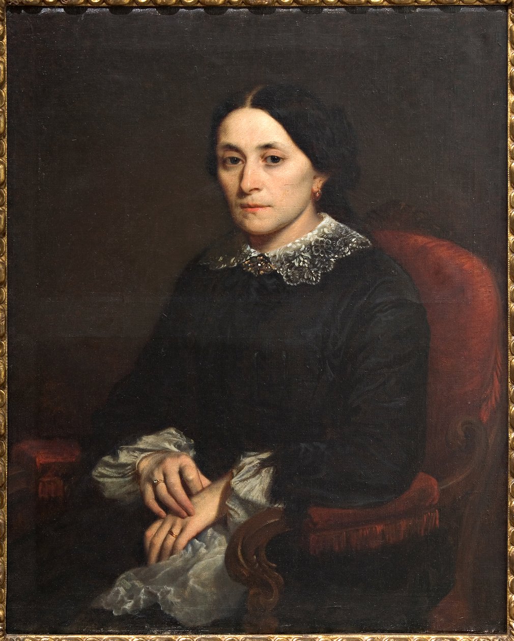 Retrato de una dama (óleo sobre lienzo) de Narciso Malatesta
