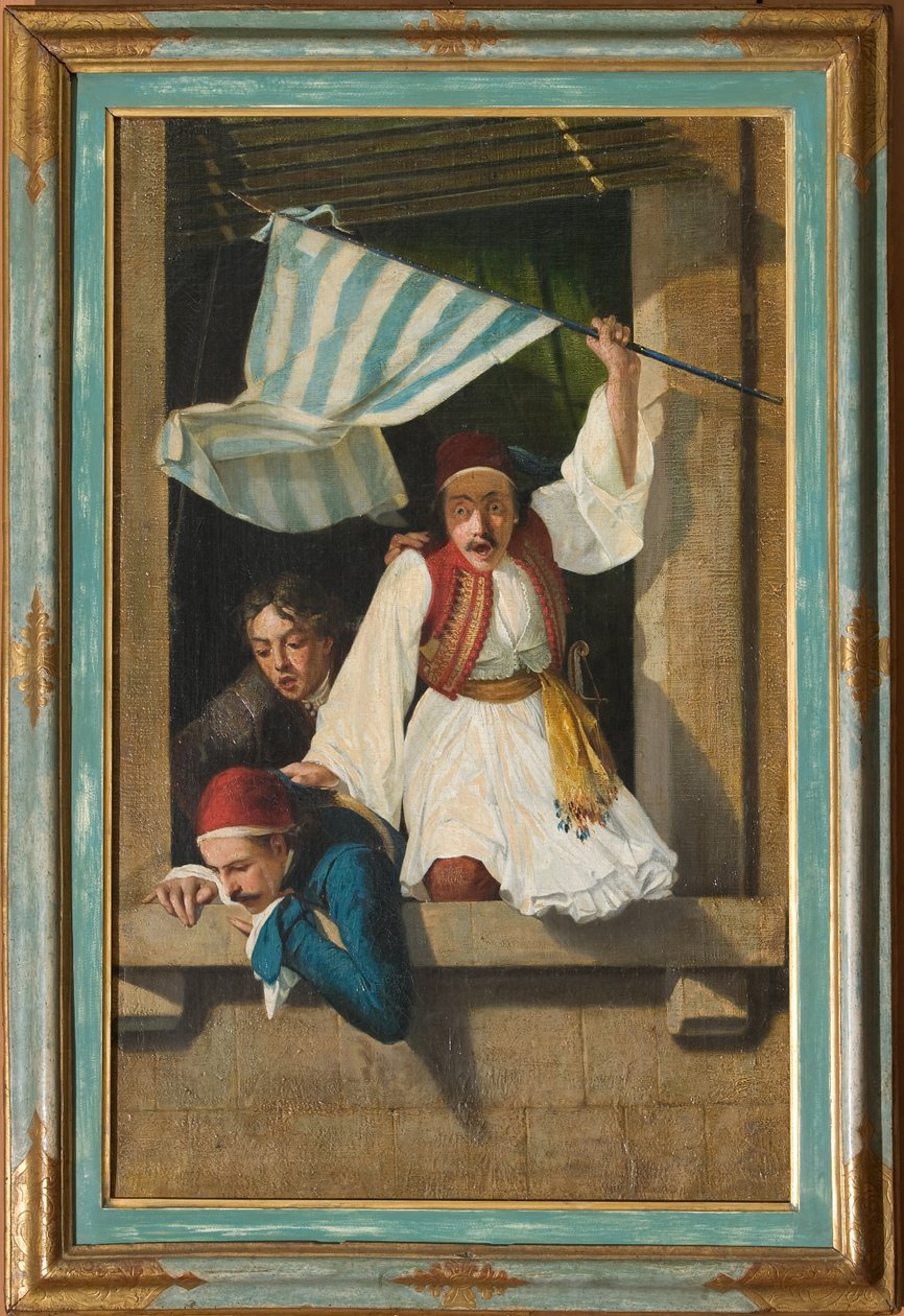 Escena de la revolución griega (óleo sobre lienzo) de Narciso Malatesta
