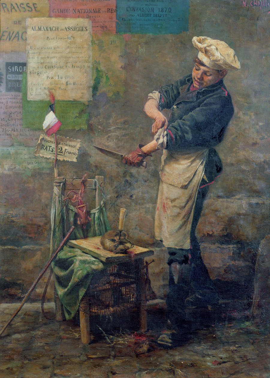 Vendedor de ratas durante el sitio de París, 1870 de Narcisse Chaillou