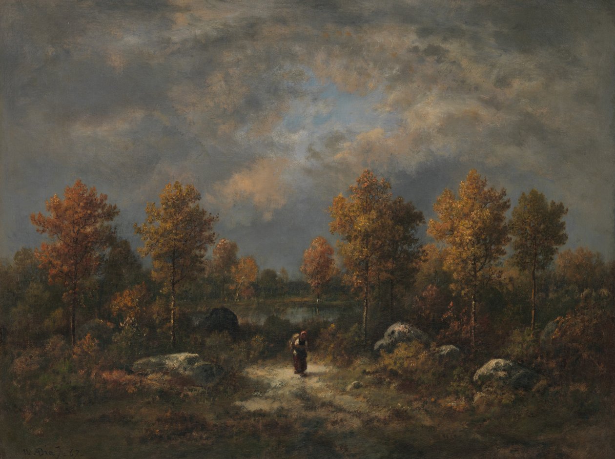 Otoño: El Estanque del Bosque de Narcisse Virgile Diaz de la Peña