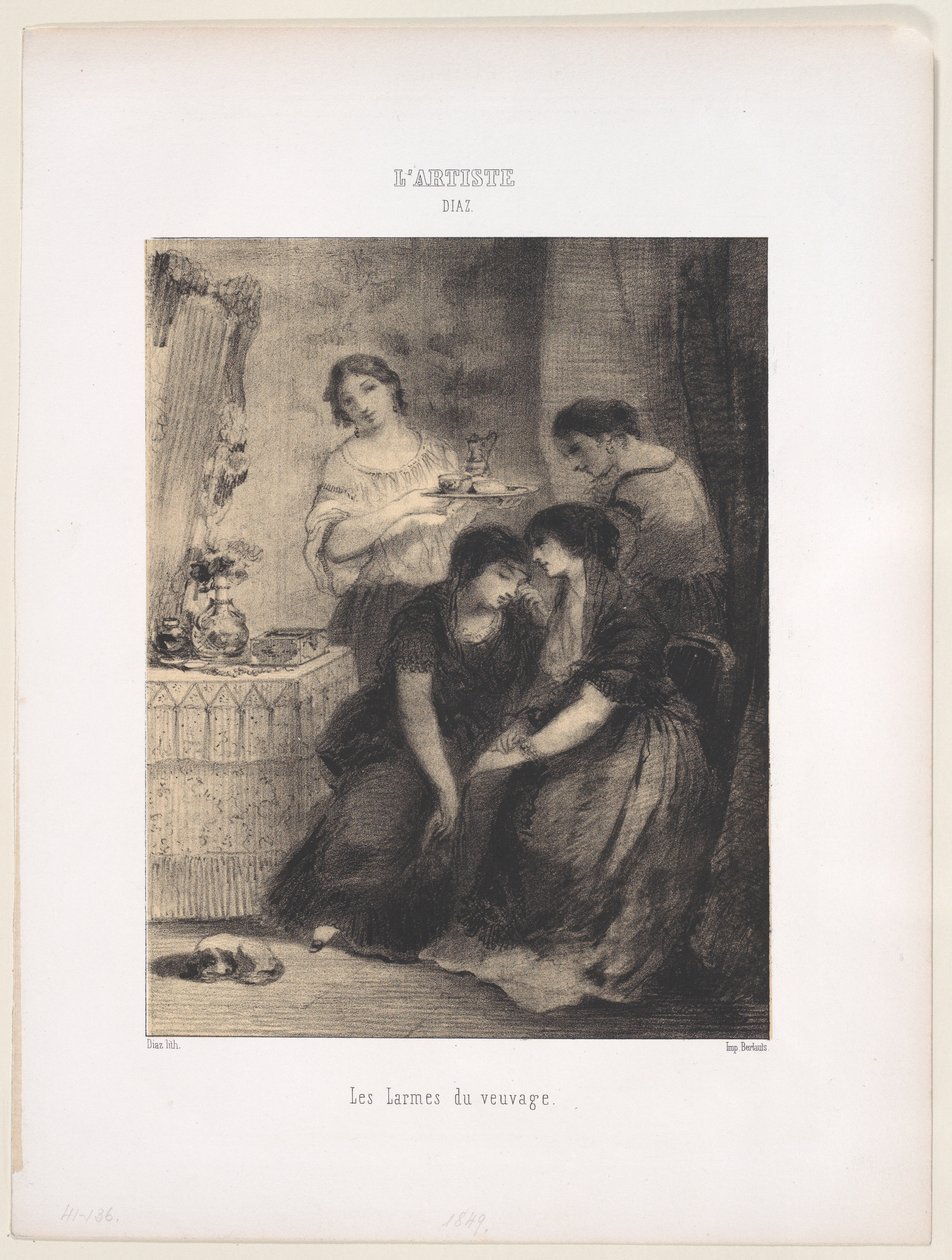 Les Larmes du veuvage, 1830-76 de Narcisse Virgile Diaz de la Peña