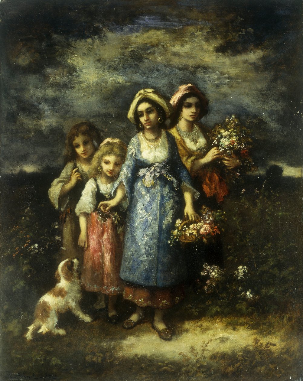 Las recolectoras de flores, 1873 de Narcisse Virgile Diaz de la Peña