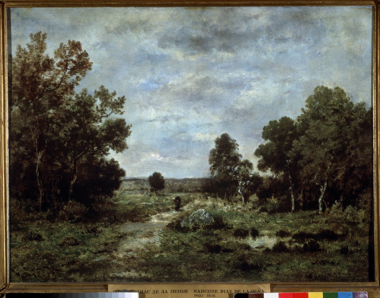 ""Paisaje otoñal en Fontainebleau"" (Otoño en Fontainebleau) Pintura de Narcisse Virgilio Diaz de la Pena (1807-1876) 1872 Museo Pushkin, Moscú de Narcisse Virgile Diaz de la Peña