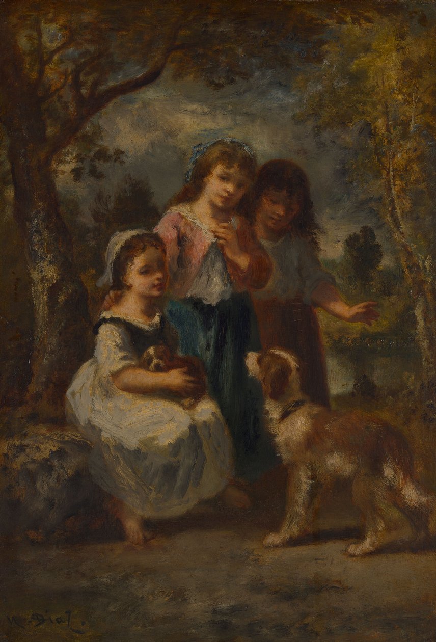 Tres niñas pequeñas de Narcisse Virgile Diaz de la Peña