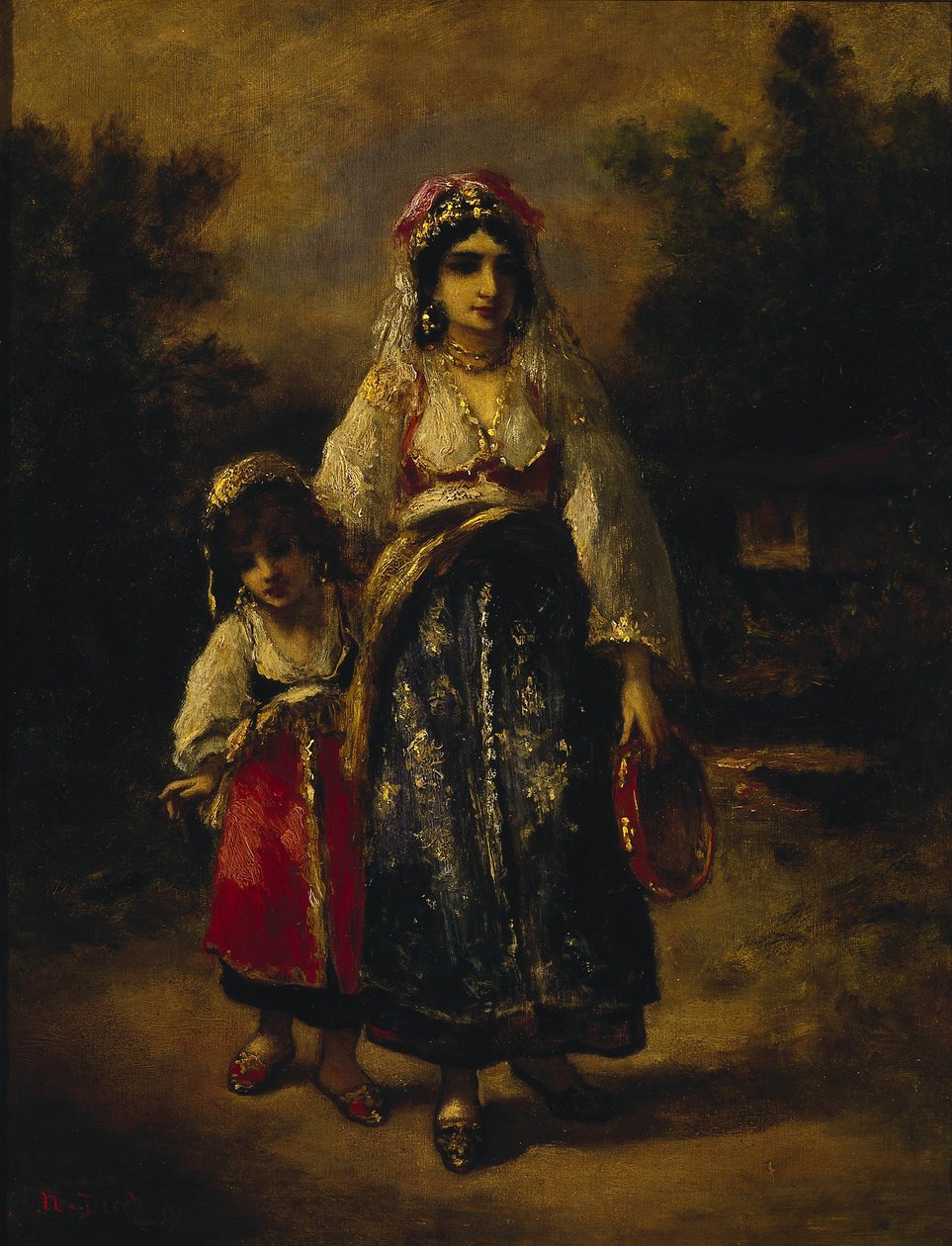 Mujer y Niña de Narcisse Virgile Diaz de la Peña