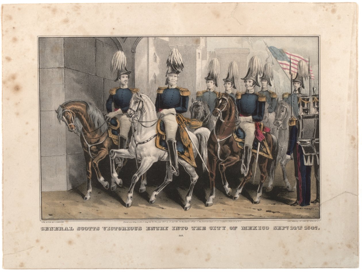 Entrada victoriosa del General Scott en la Ciudad de México, 14 de septiembre de 1847 de Nathaniel Currier