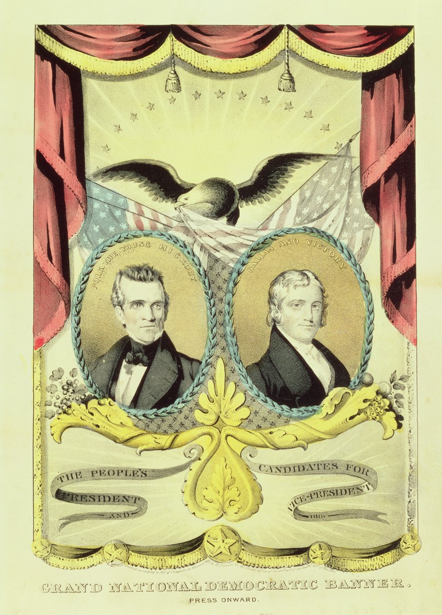 Cartel de la Campaña Nacional Demócrata, 1844 de Nathaniel Currier
