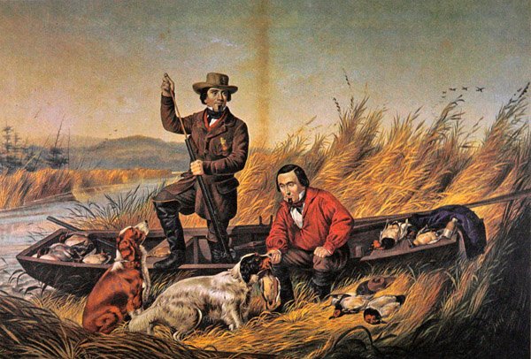 Caza de pato salvaje: Un buen día de deporte de Nathaniel (after) Currier