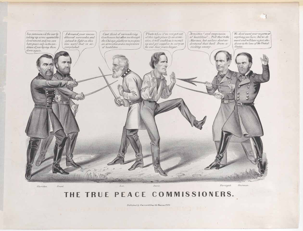 Los verdaderos comisionados de paz, 1865 de Currier and Ives