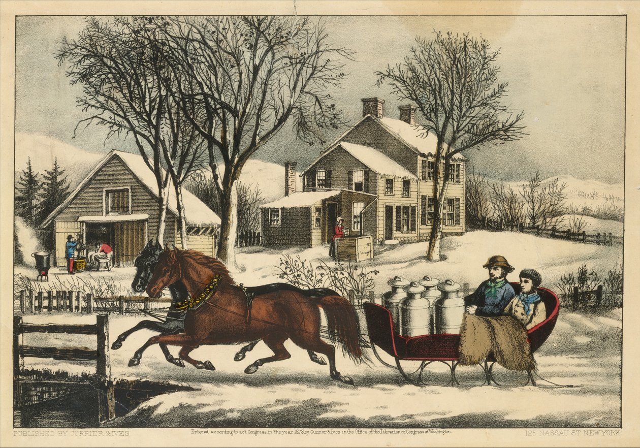 Mañana de invierno en el campo, 1873 de Currier and Ives