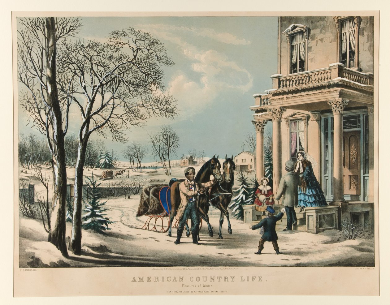 Vida rural americana. Los placeres del invierno de Nathaniel Currier