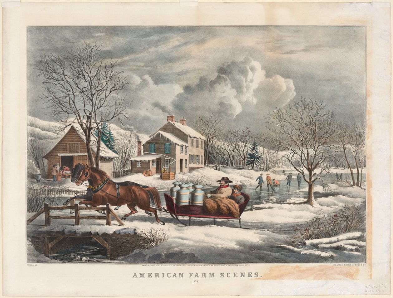 Escenas de granja americana, invierno, 1853 de Nathaniel Currier
