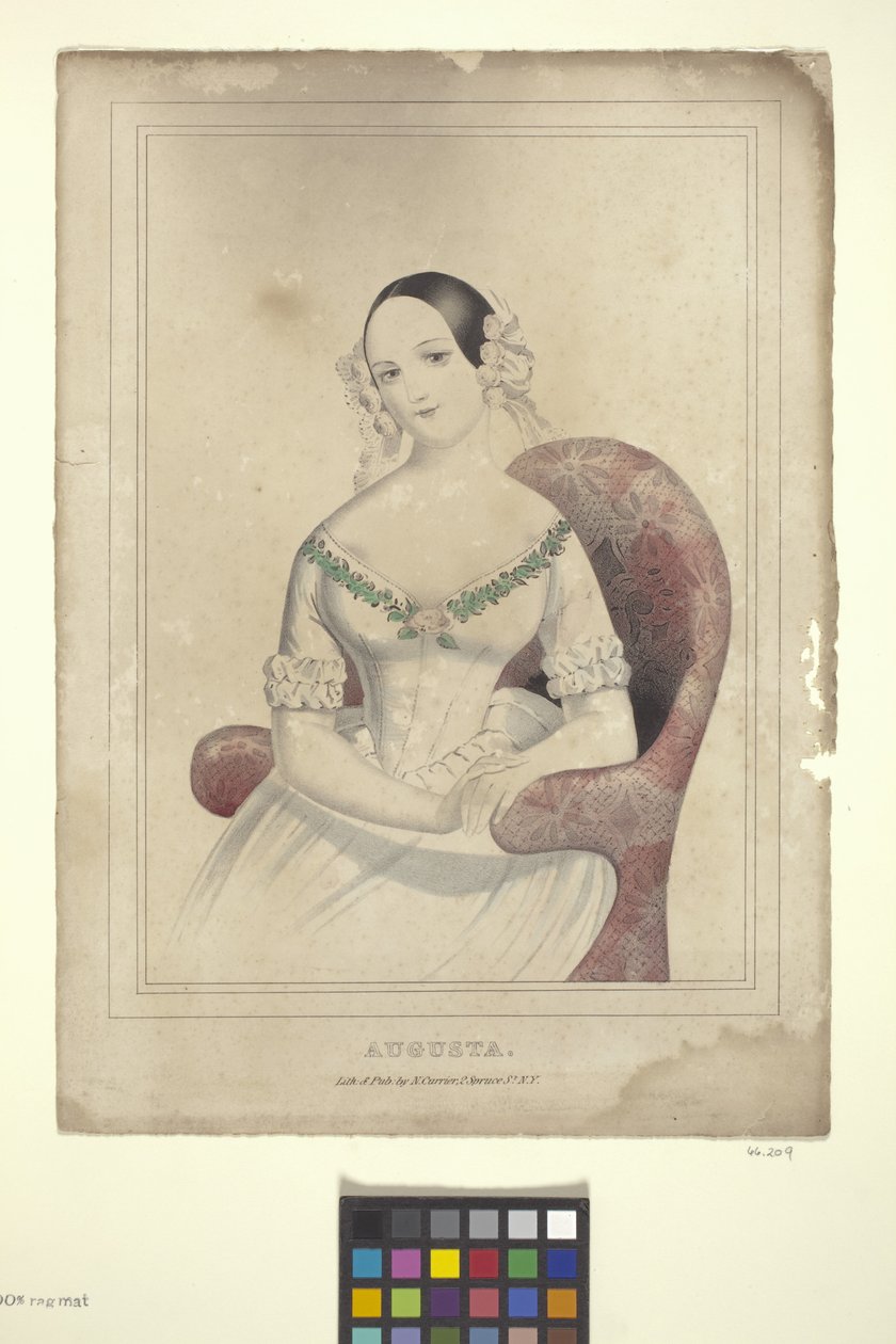 Augusta (litografía coloreada a mano) de Nathaniel Currier