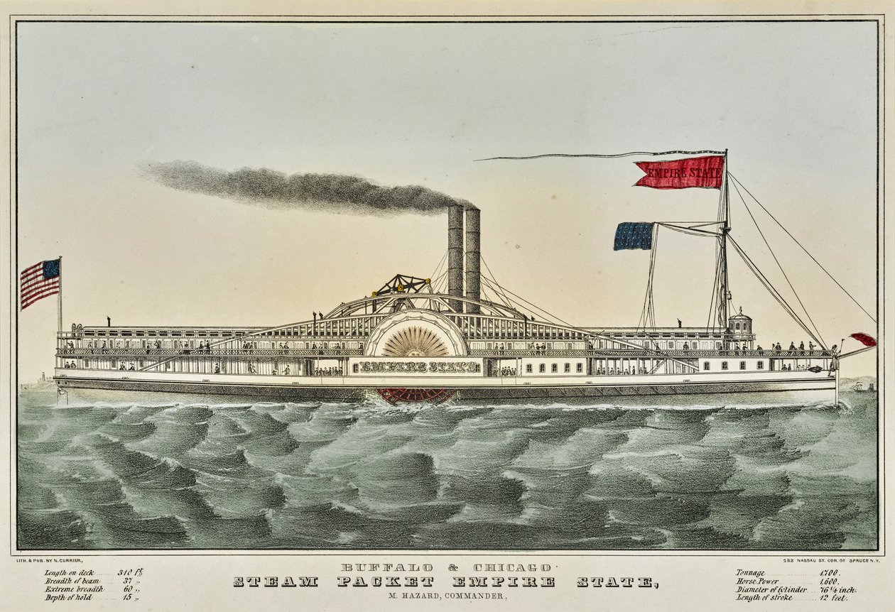 Paquete de vapor de Buffalo y Chicago de Nathaniel Currier