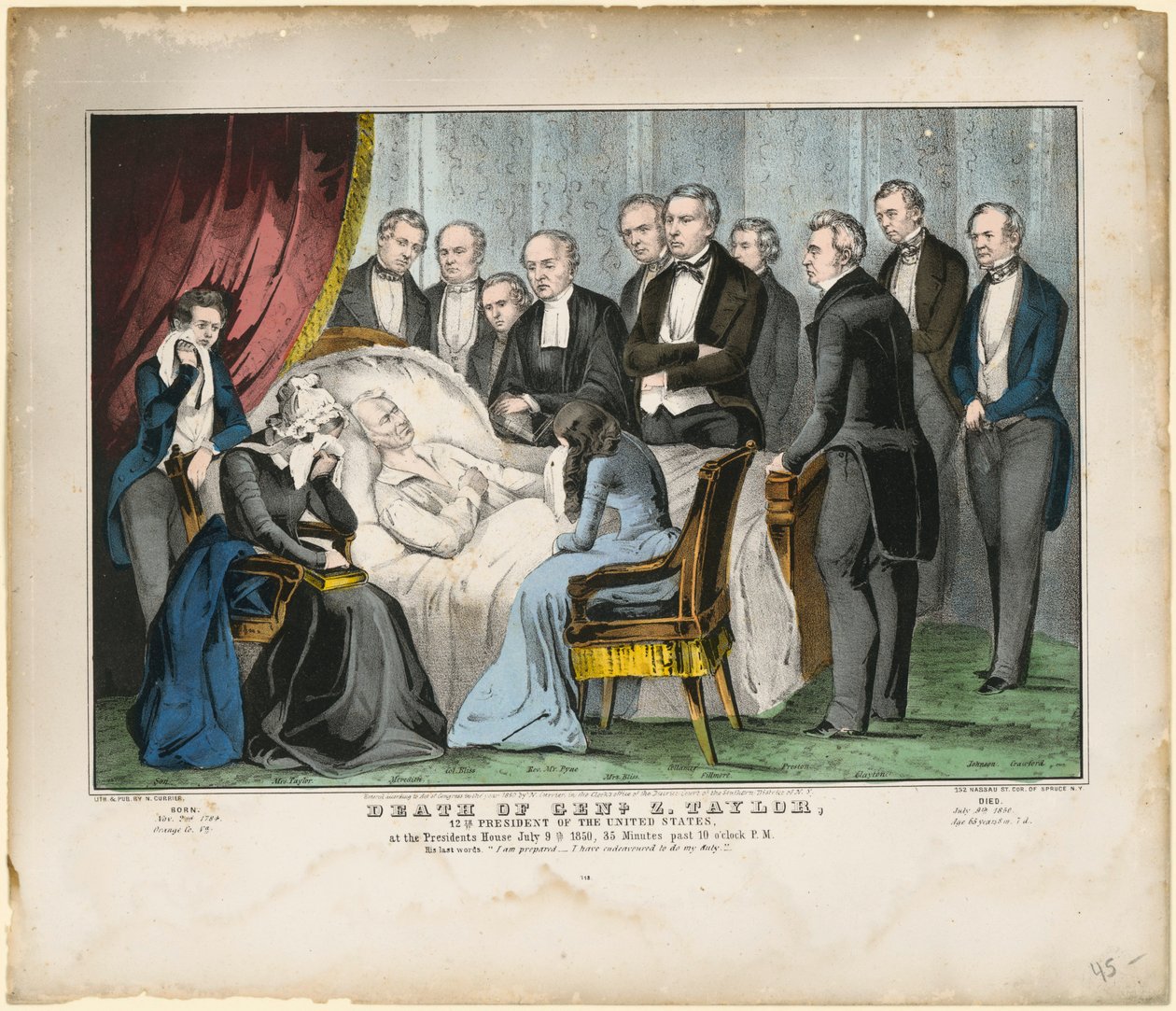 Muerte del general Zachary Taylor de Nathaniel Currier