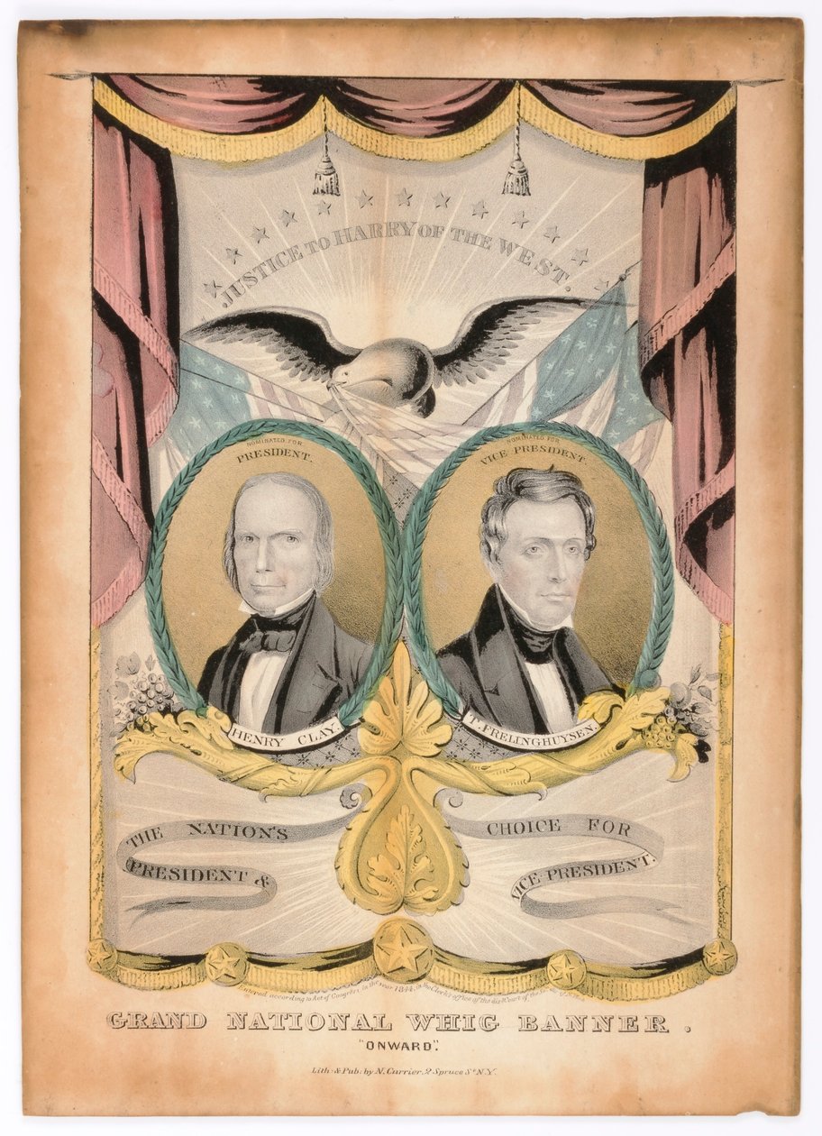 Gran Bandera Nacional Whig, "Adelante" de Nathaniel Currier