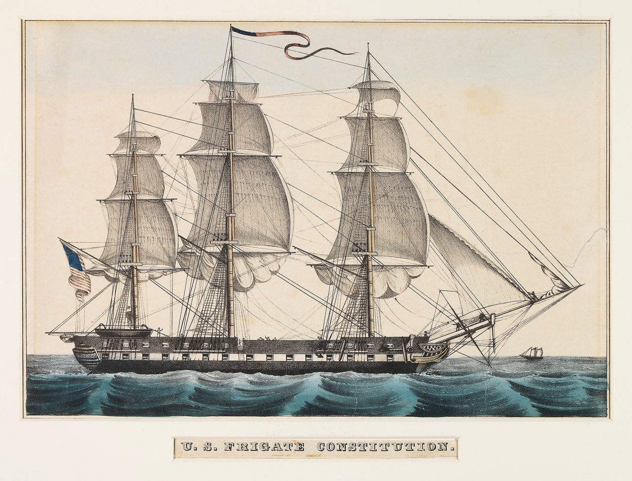Fragata estadounidense Constitution de Nathaniel Currier
