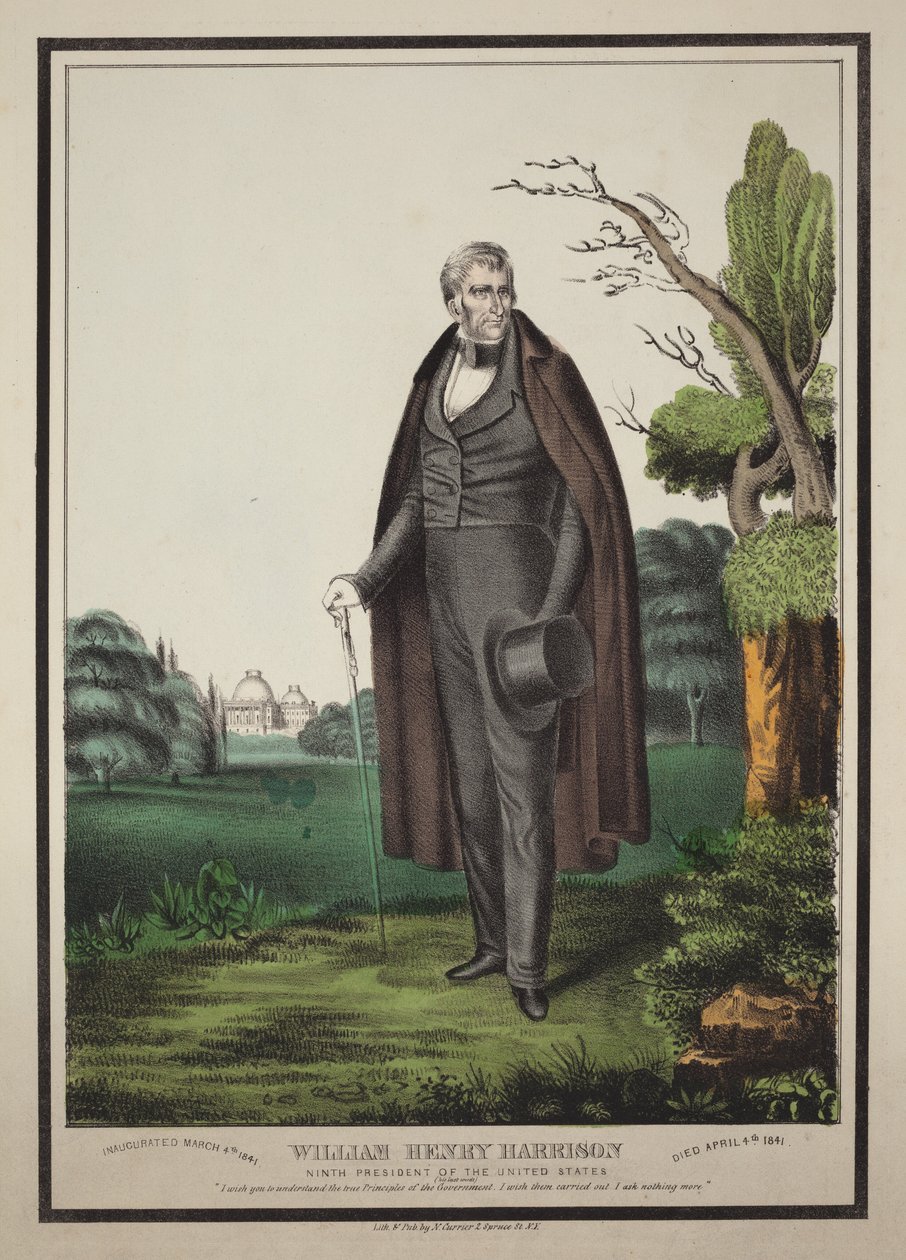 William Henry Harrison: noveno presidente de los Estados Unidos de Nathaniel Currier