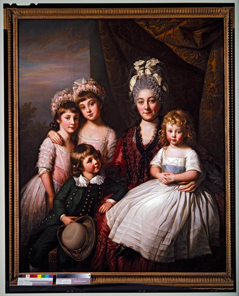Lady Cooper rodeada de sus hijos, sin fecha (lienzo) de Nathaniel Dance