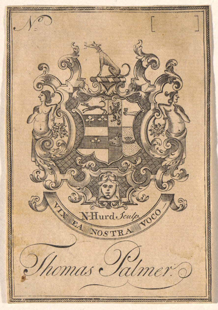 Ex libris de Thomas Palmer de Nathaniel Hurd