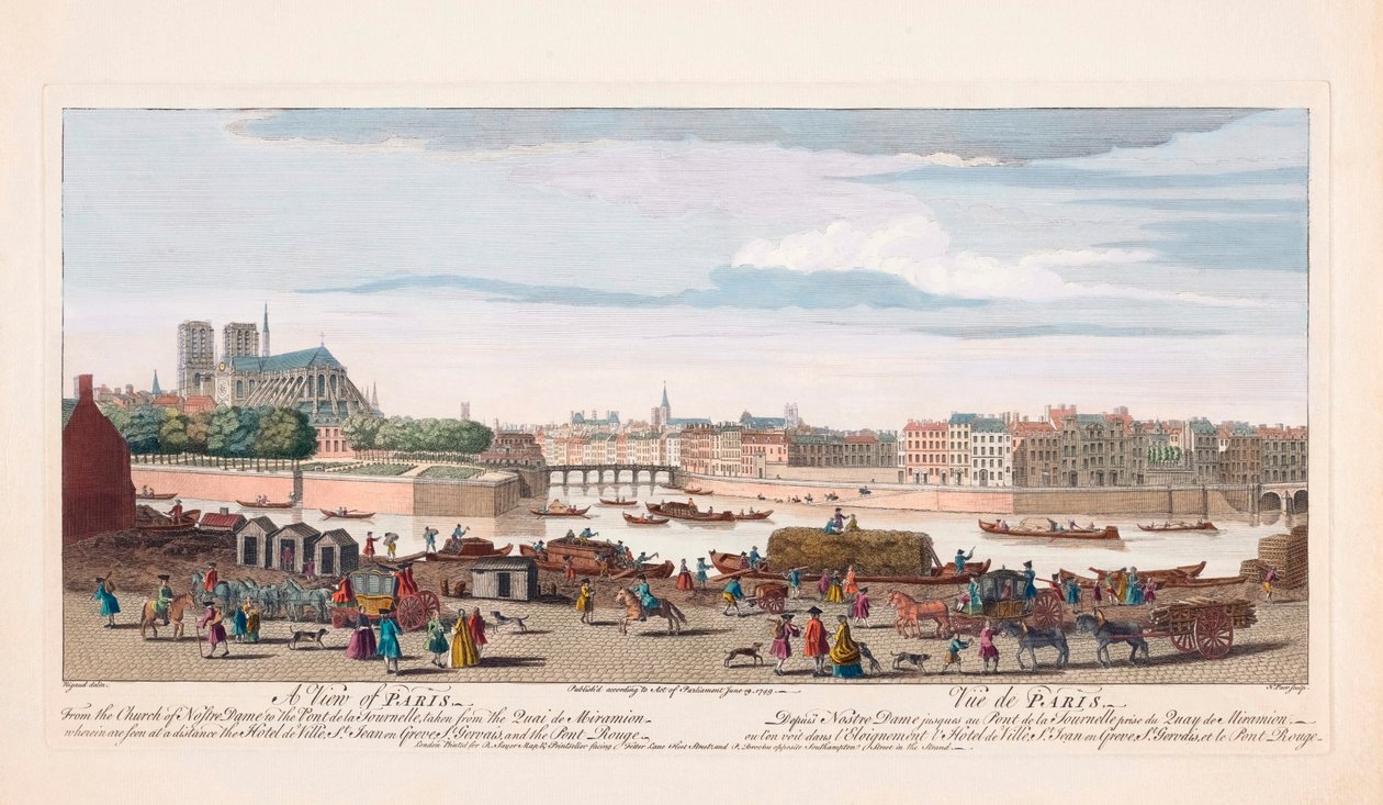 Vista de París, Francia, siglo XVIII (grabado) de Nathaniel Parr