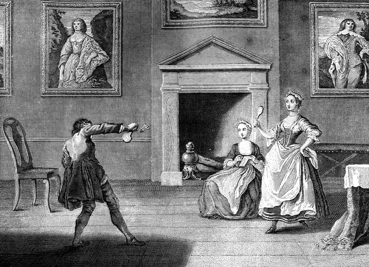 Raqueta y volante, 1743 de Nathaniel Parr
