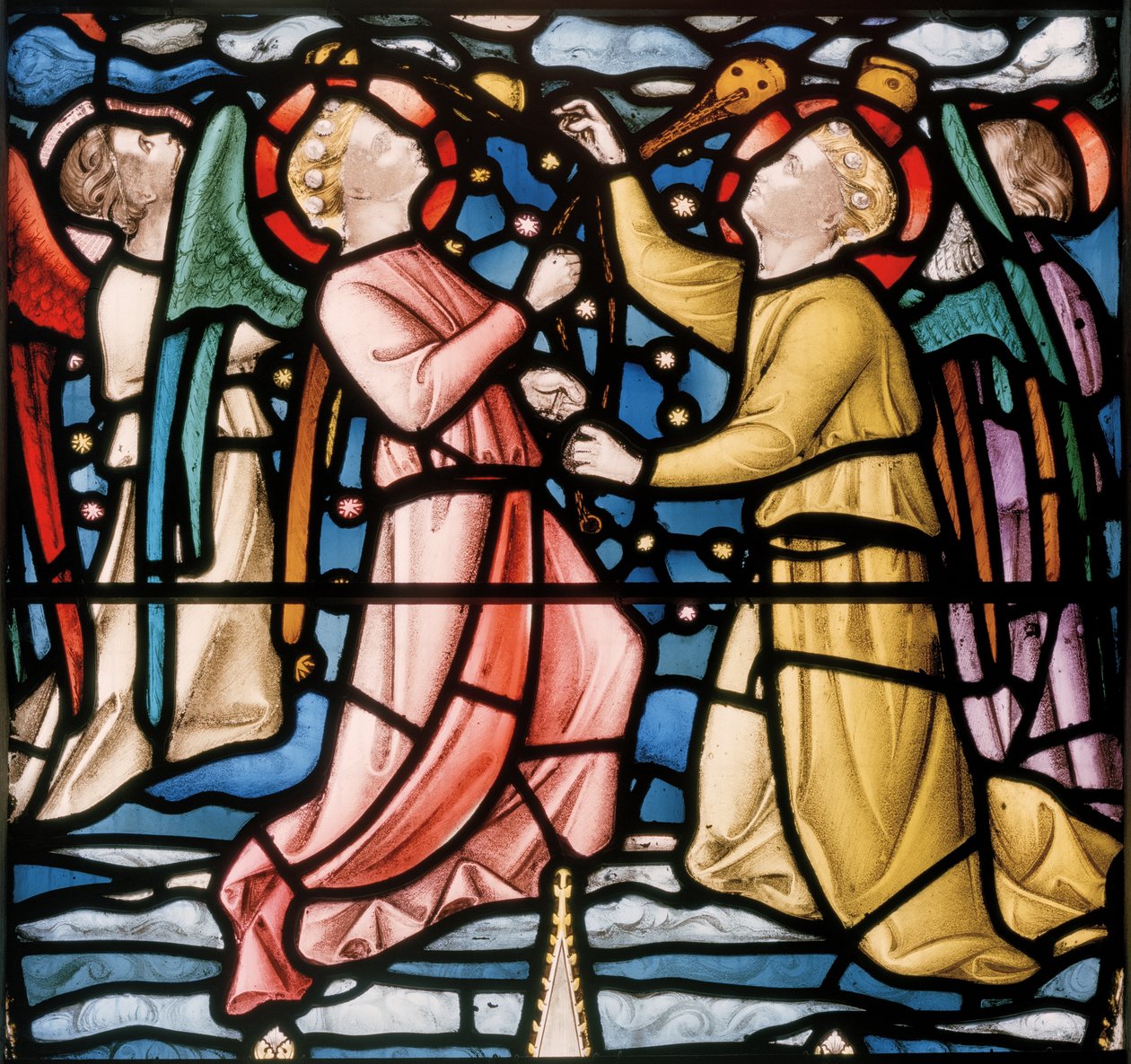 Tres Ángeles Inciensando (detalle de Cristo en Majestad) de Nathaniel Westlake