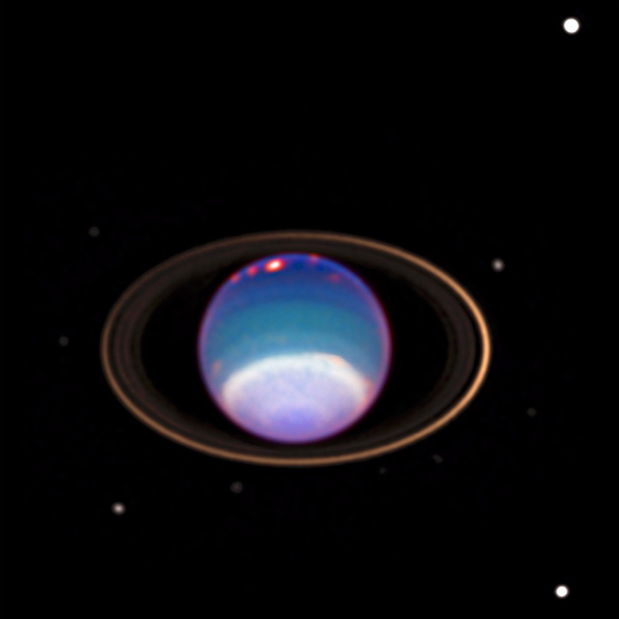 Imagen de Urano obtenida por el telescopio Hubble. El primer planeta descubierto en tiempos modernos, fue observado por primera vez por William Herschel en 1781. Crédito NASA. Ciencia Astronomía Planetaria Espacio de National Aeronautics and Space Administration National Aeronautics and Space Administration