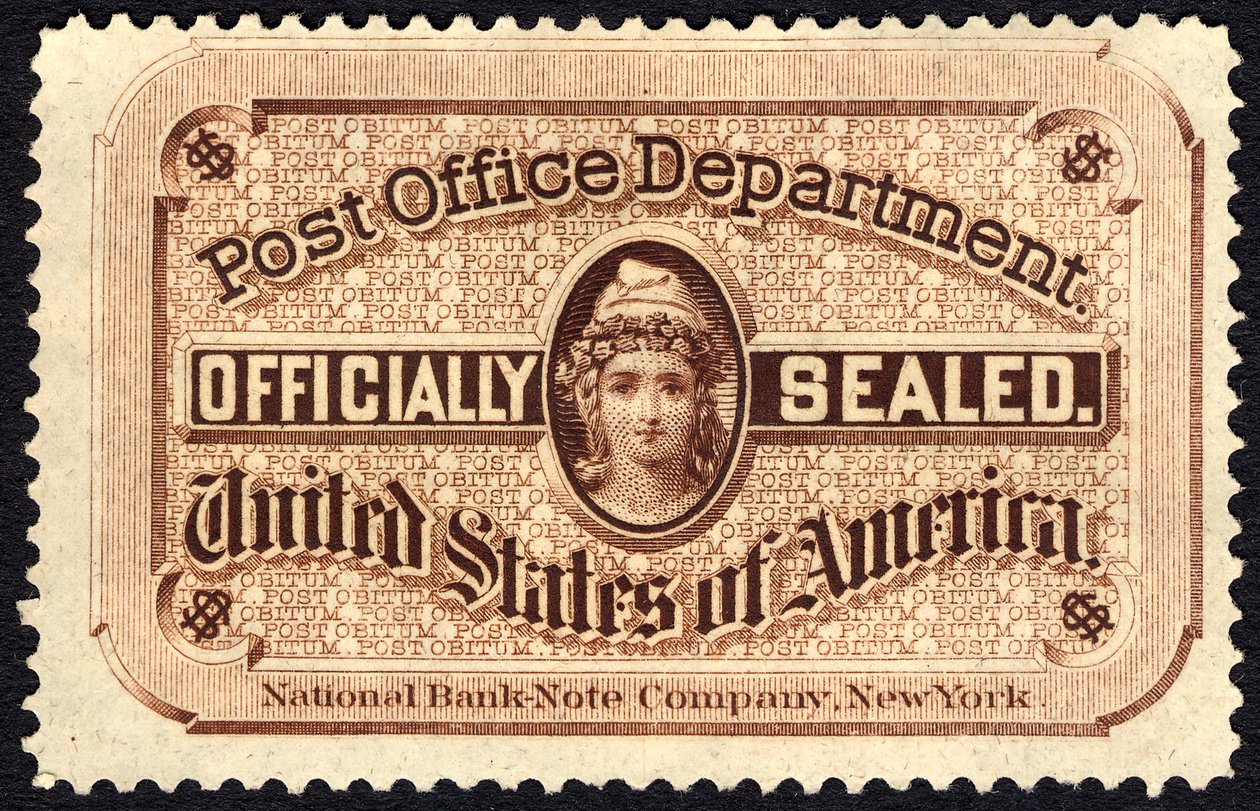Sello de la oficina de correos, 1877 de National Bank Note Company