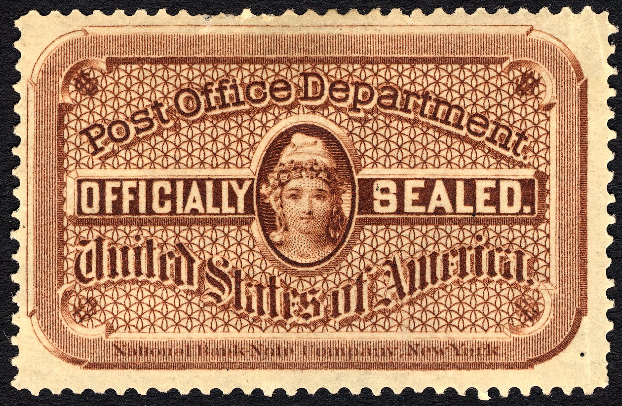 Sello de la oficina de correos, c. 1879 de National Bank Note Company