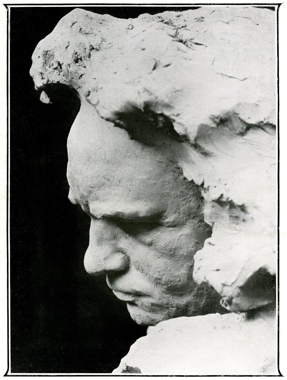 Perfil de Ludwig van Beethoven (1770-1827), detalle de un busto de bronce de Naum Aronson