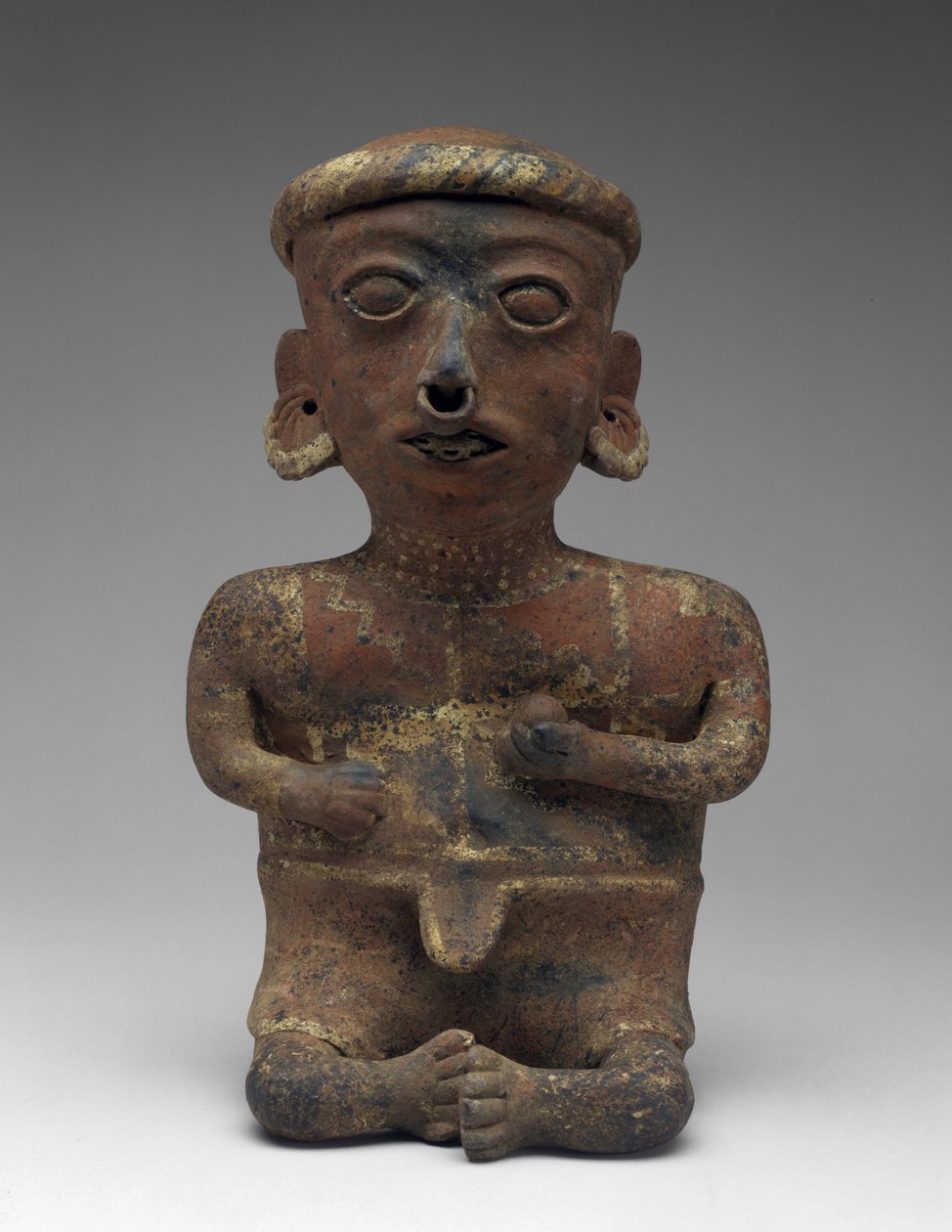 Figura Masculina, Parte de una Pareja Sentada, 300 a.C.-300 d.C. de Nayarit Nayarit