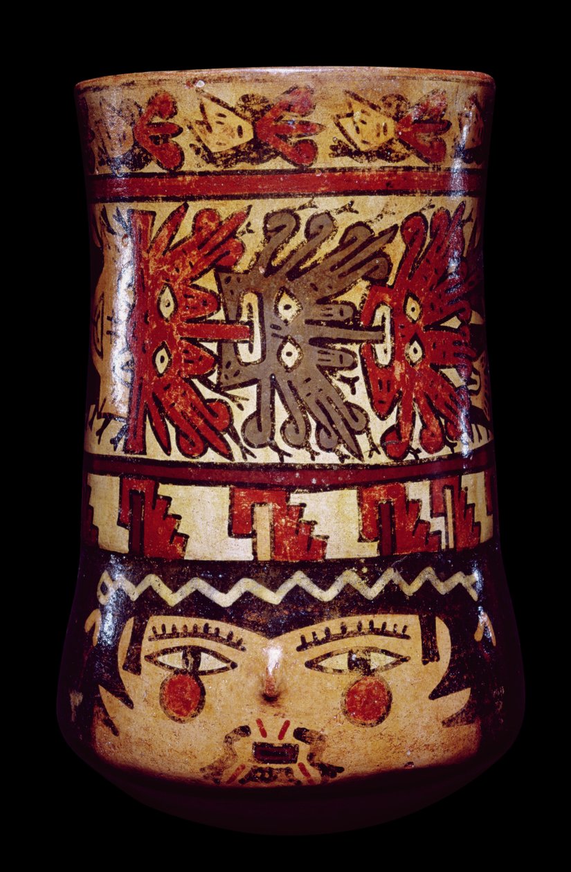 Jarra cilíndrica, estilo Nazca tardío de Nazca Culture