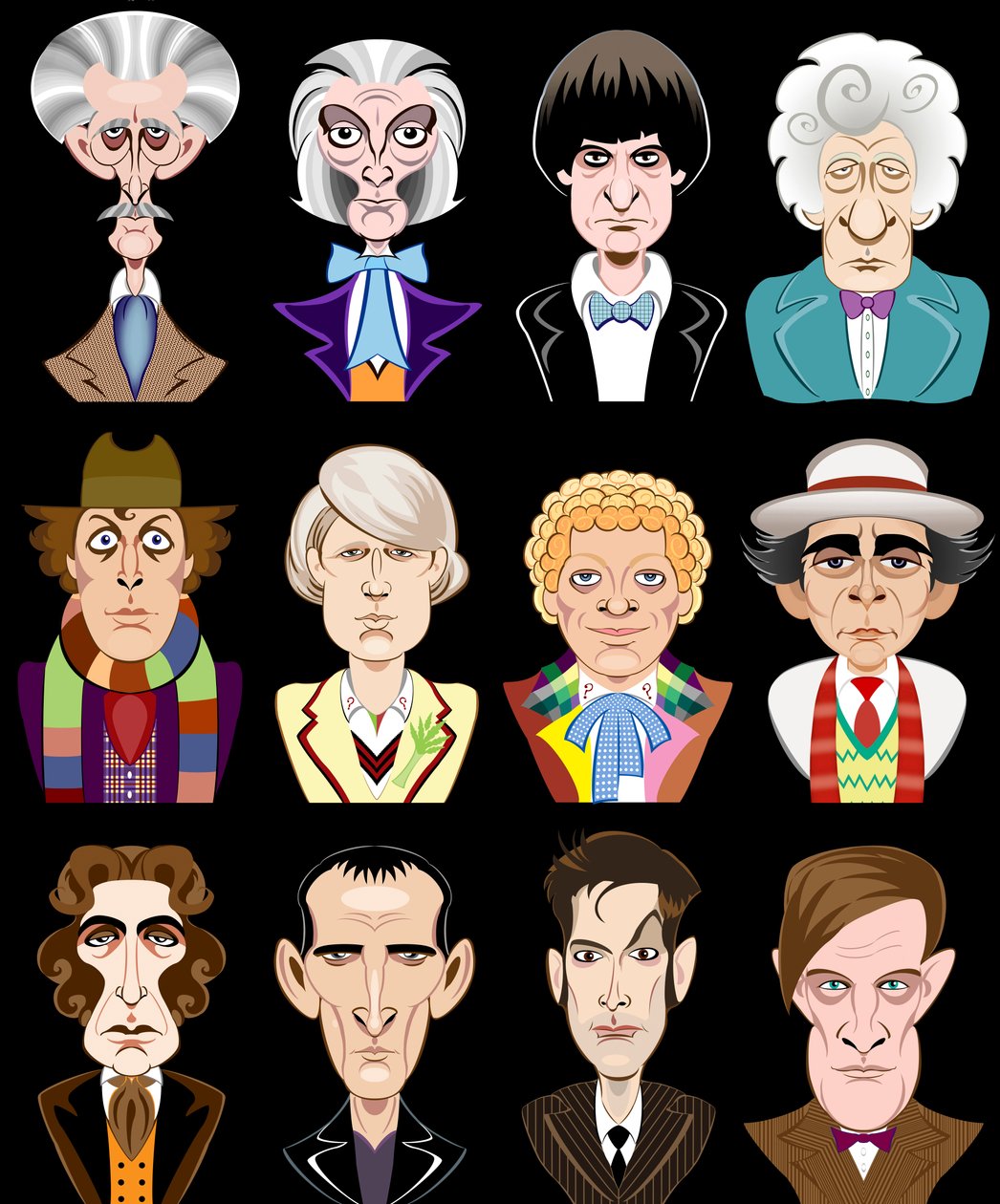 Actores de la serie de televisión de la BBC Doctor Who (1963-2013) de Neale Osborne
