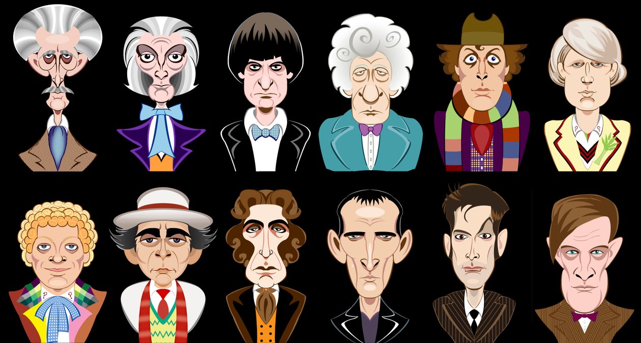 Actores de la serie de televisión de la BBC Doctor Who (1963-2013) de Neale Osborne