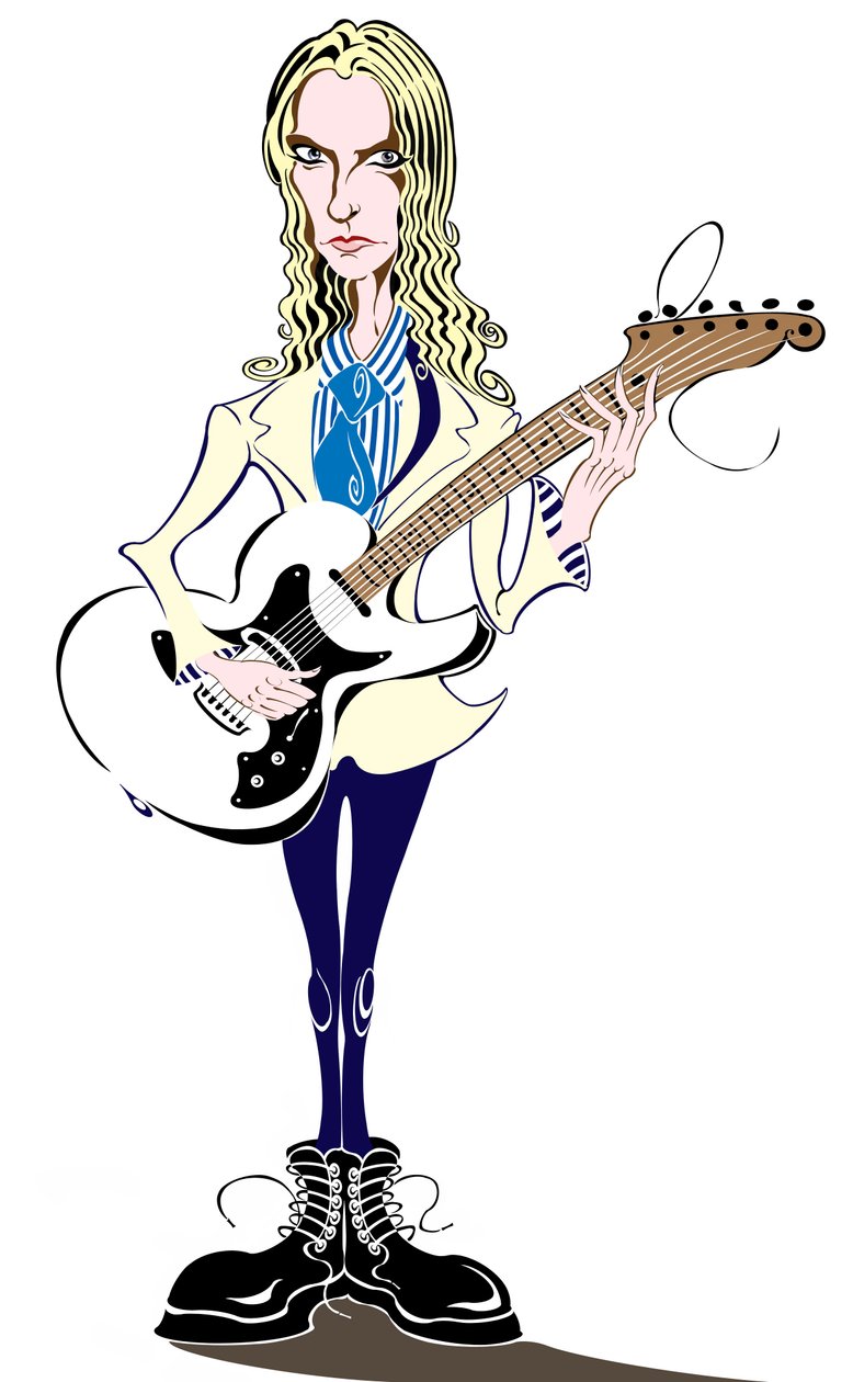 Aimee Mann - caricatura - cantante y compositora estadounidense, nacida en 1960 de Neale Osborne